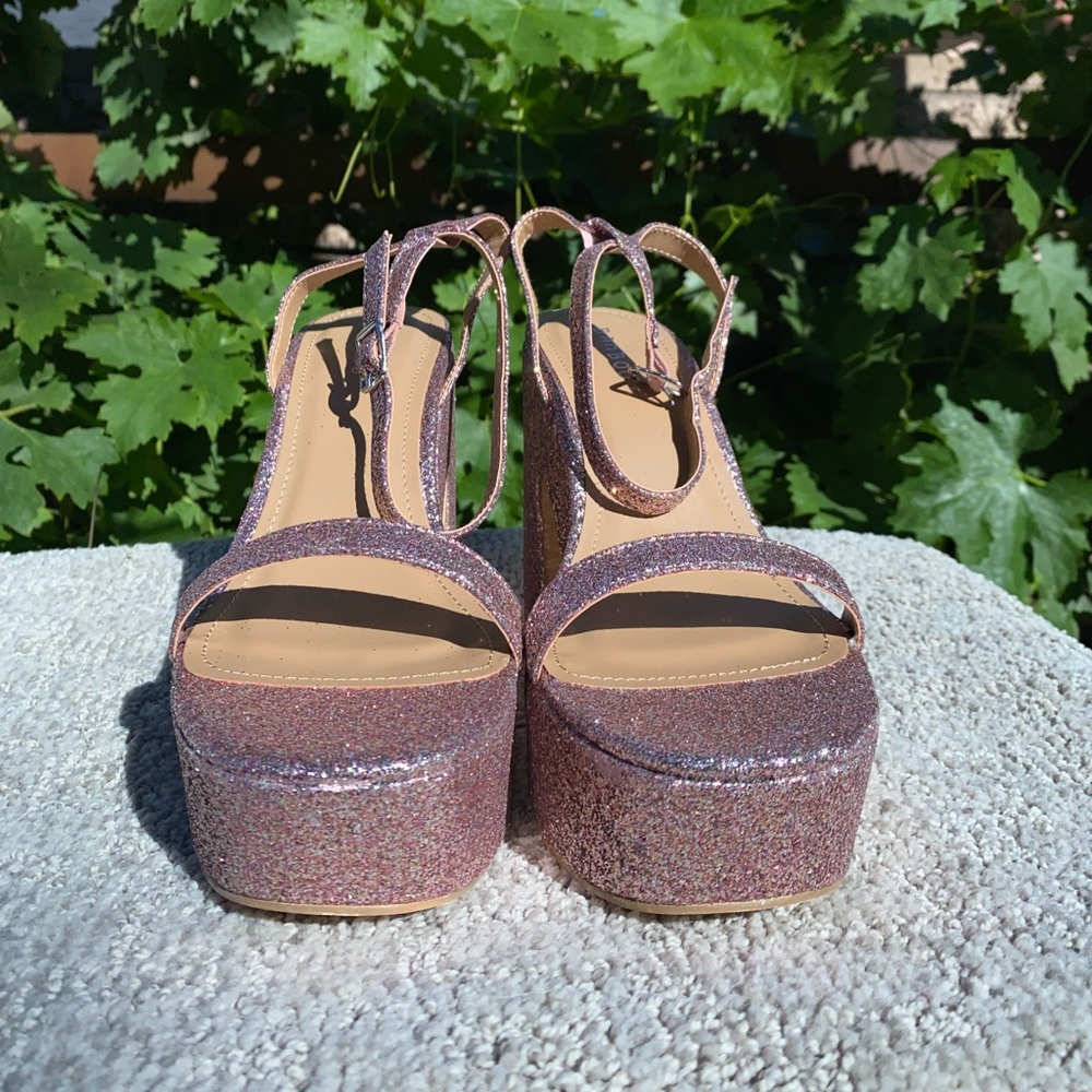 Pink glittery platform